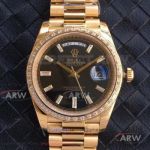 EW Factory Rolex Day Date 40mm Diamond Bezel All Gold President Band V2 Upgrade Swiss 3255 Automatic Watch 228239